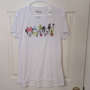 NWT, Disney Womens White Tee with Classic Characters Adorable/Soft!